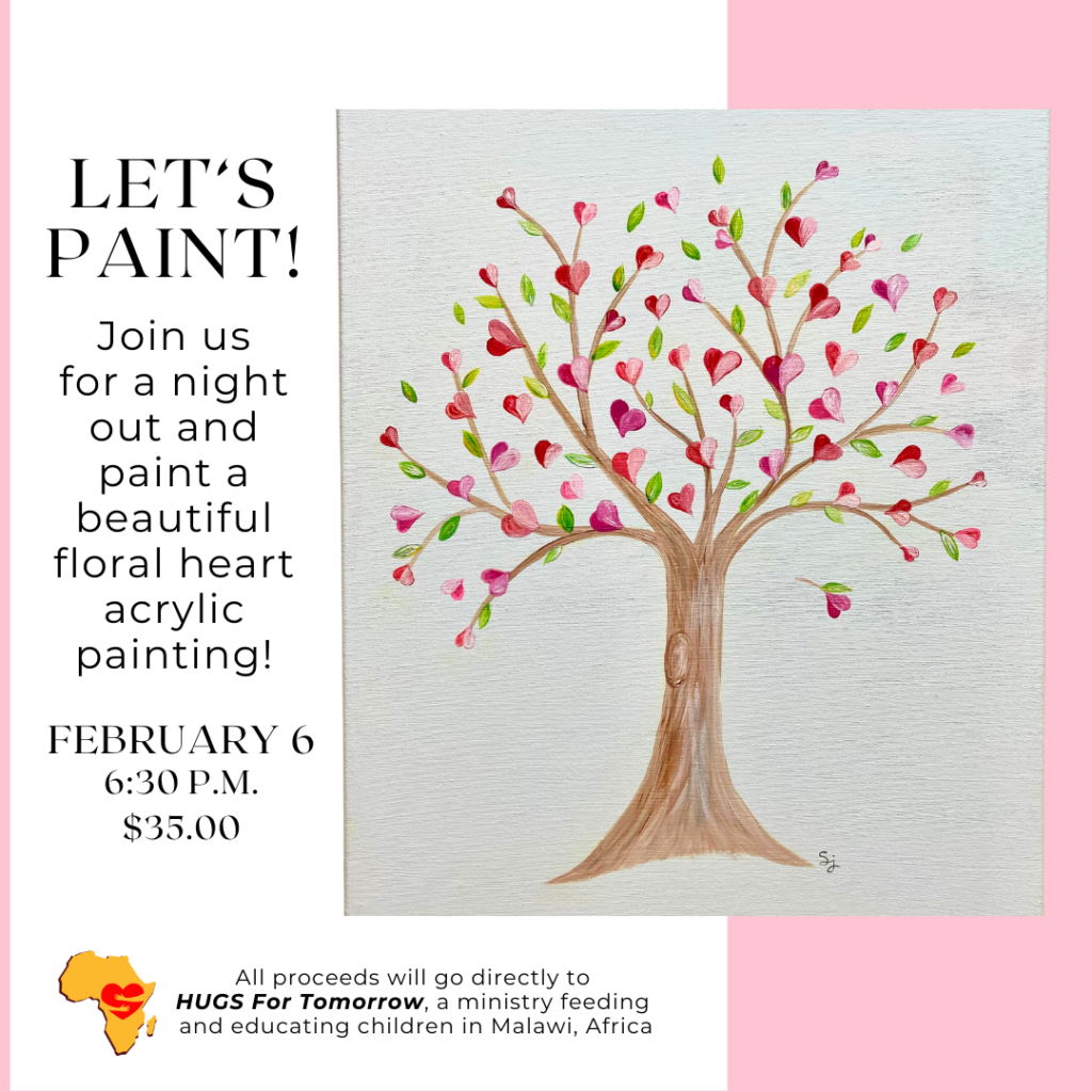 floral heart tree painting paint night