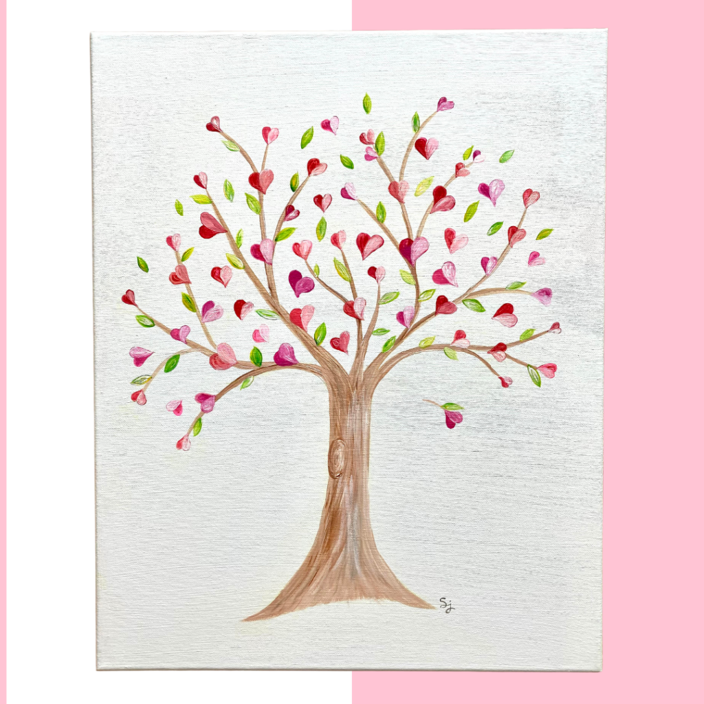 Floral Heart Painting, Paint Party image at Delight Design