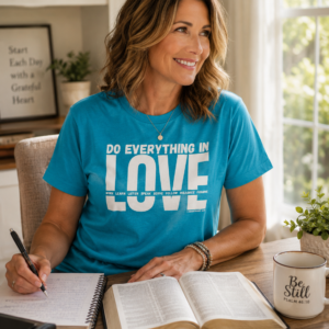Do Everything In Love - 1 Corinthians 16:14 T-shirt (white text)
