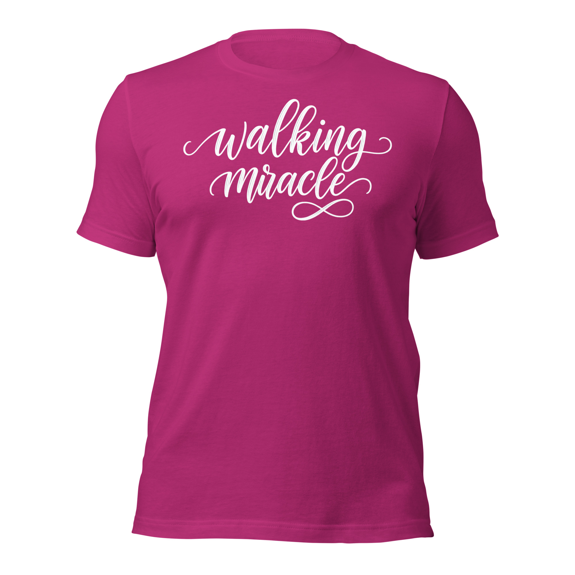 "Walking Miracle" T-shirt (white text) - Image 11