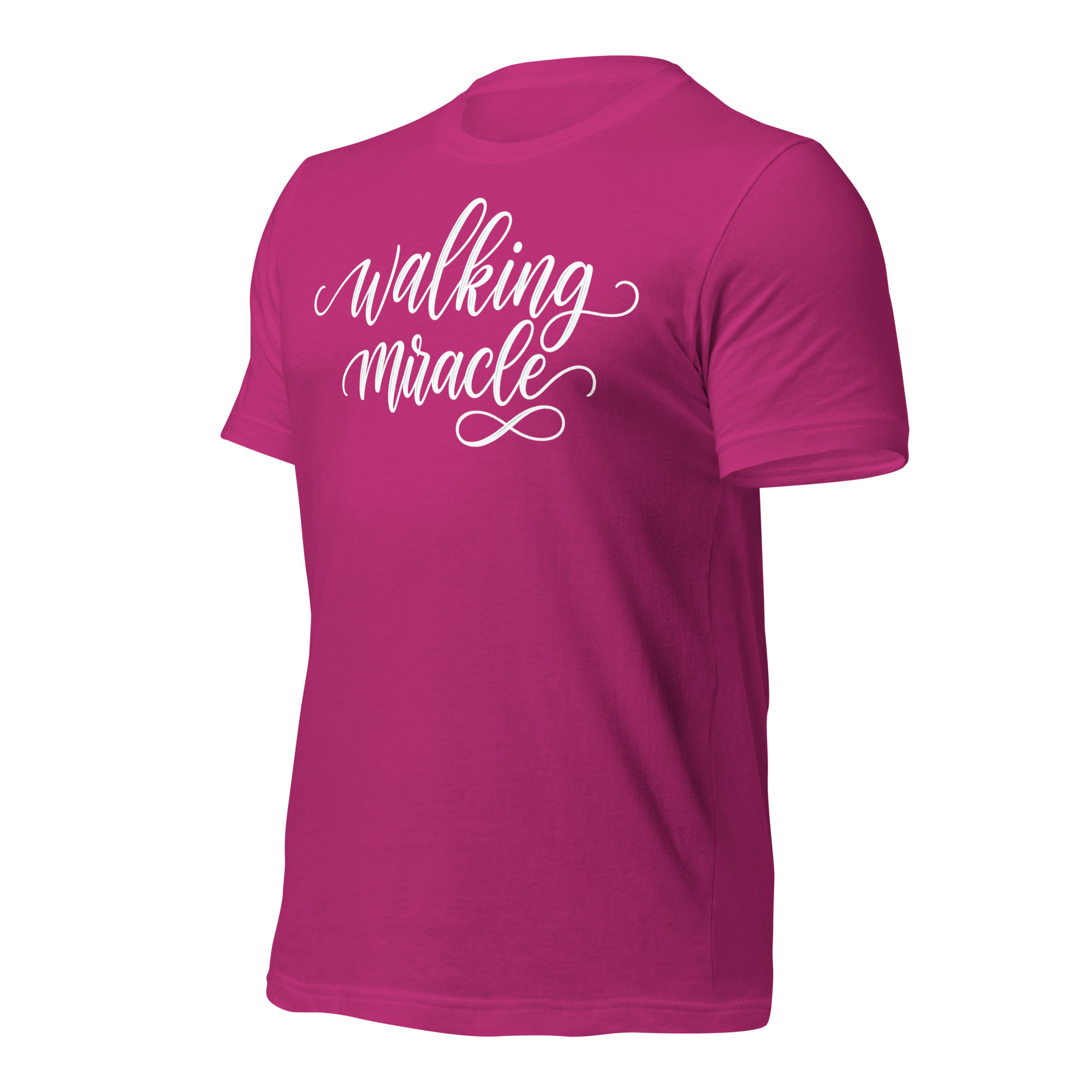 "Walking Miracle" T-shirt (white text) - Image 12
