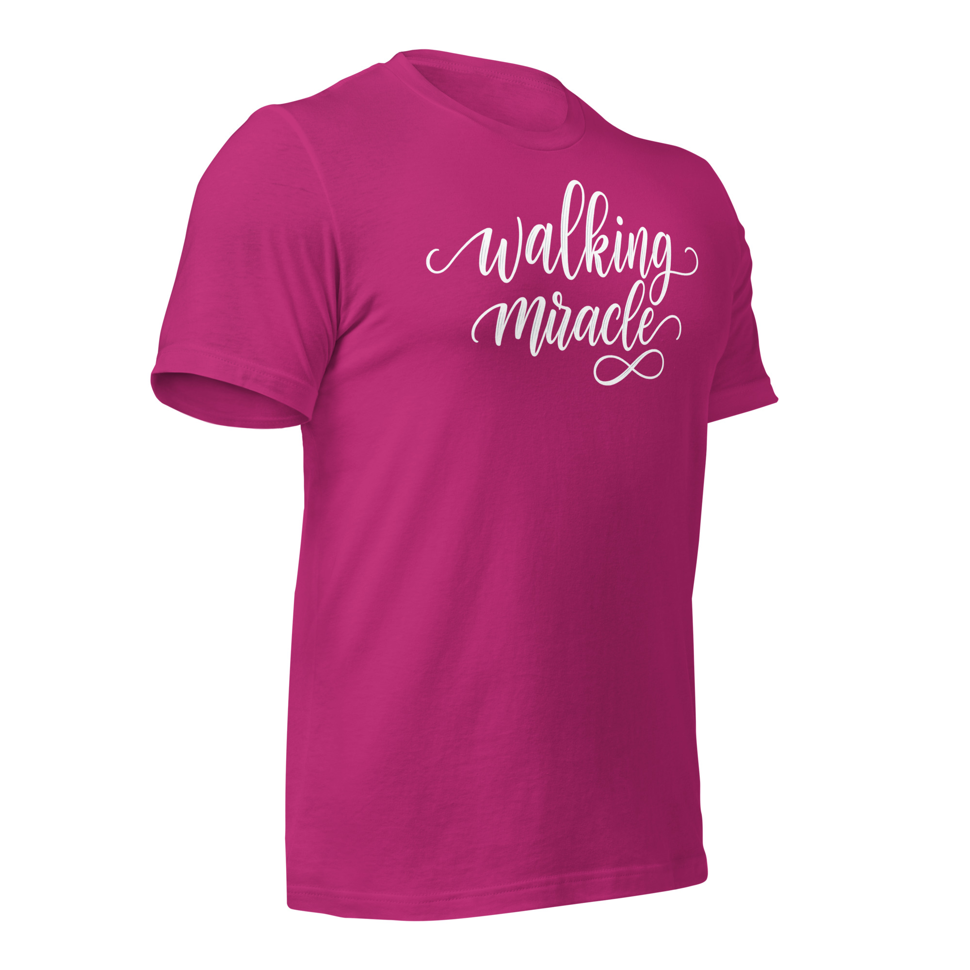 "Walking Miracle" T-shirt (white text) - Image 13