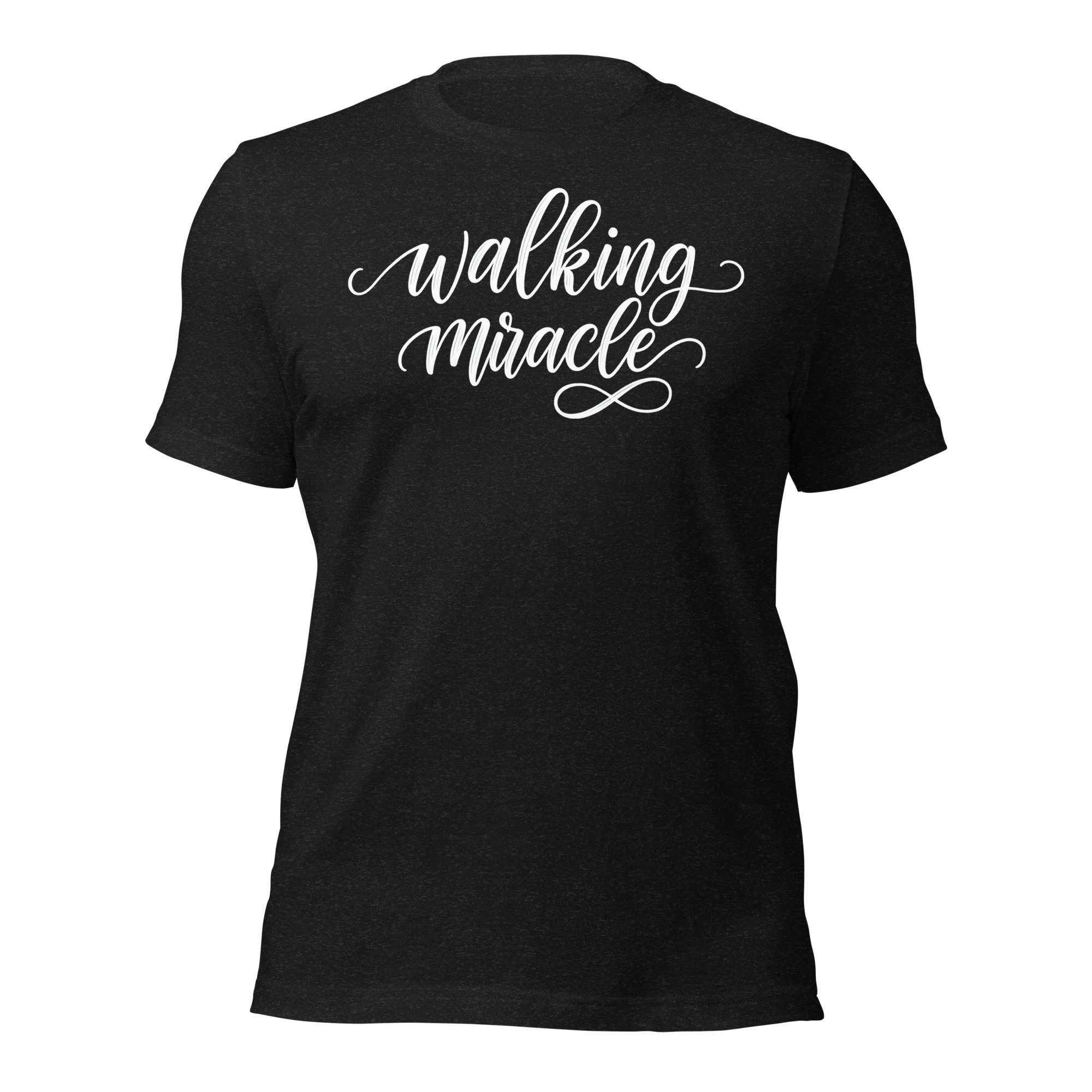 "Walking Miracle" T-shirt (white text) - Image 2