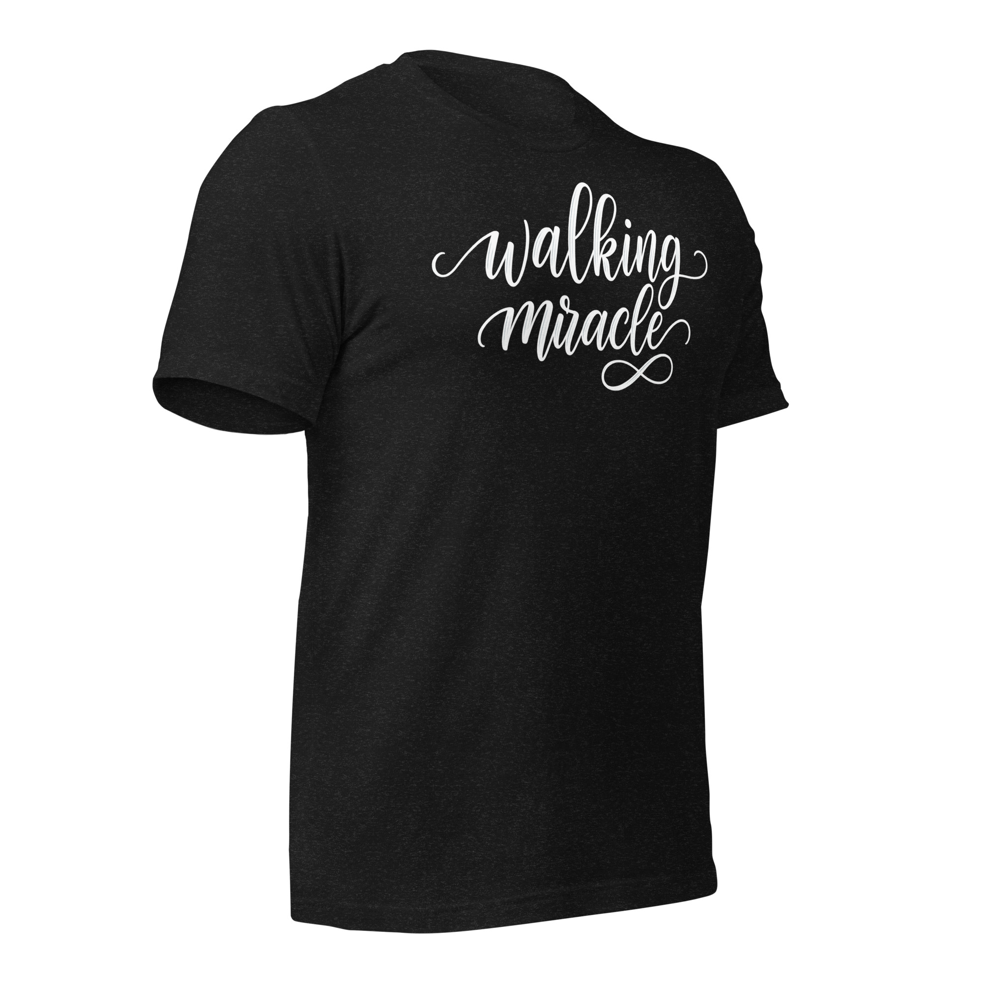 "Walking Miracle" T-shirt (white text) - Image 4