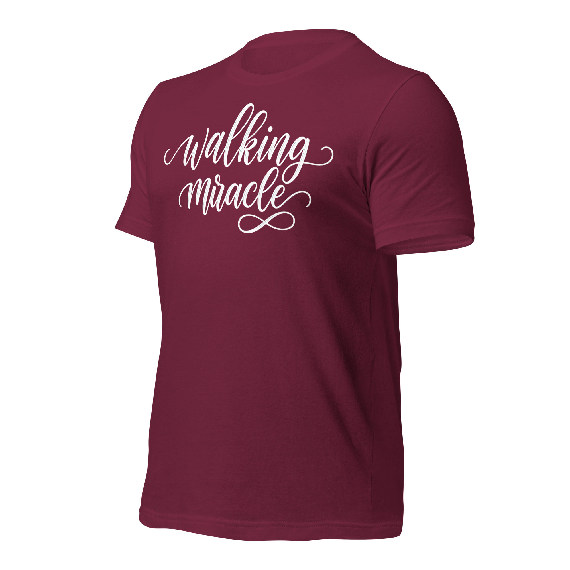 "Walking Miracle" T-shirt (white text) - Image 9