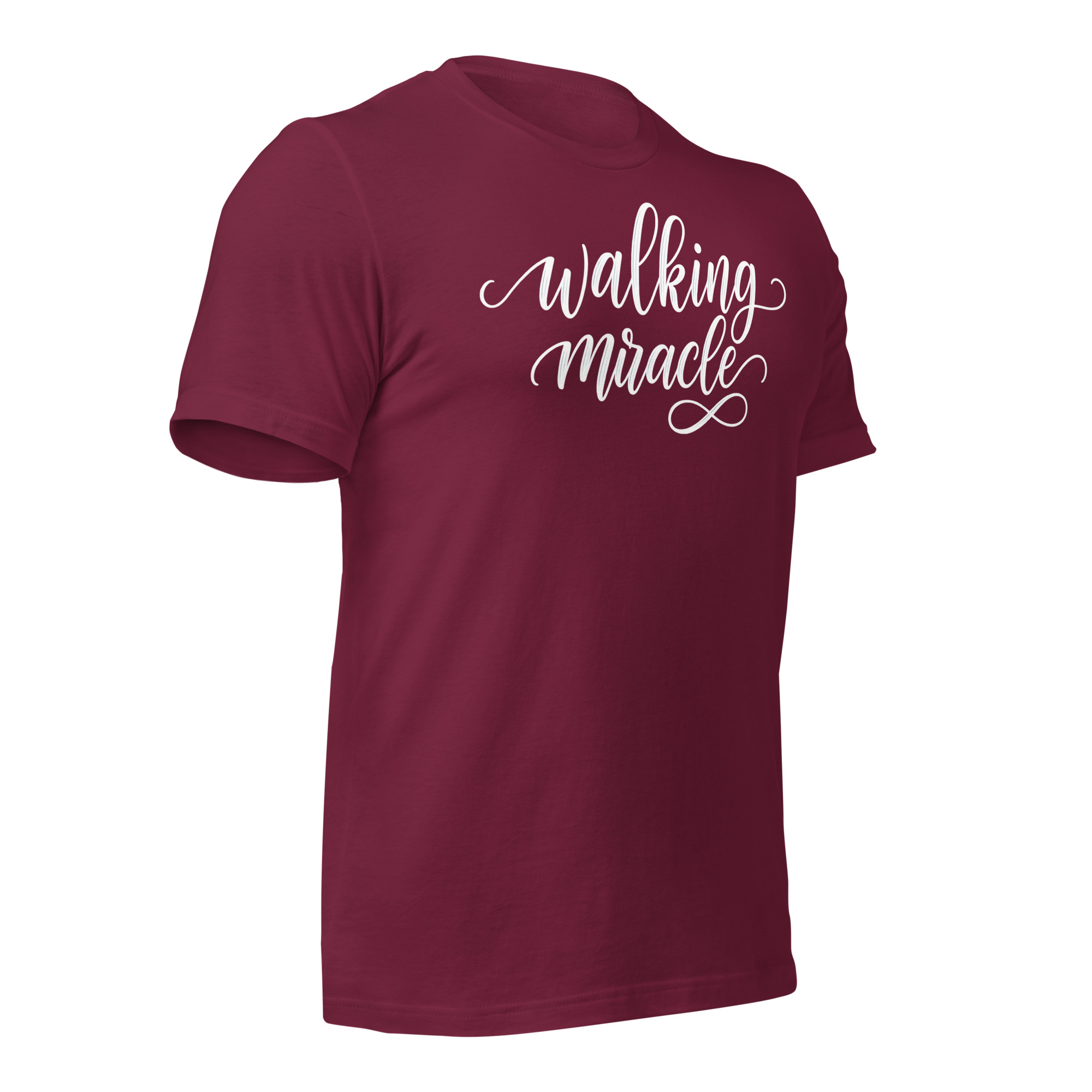 "Walking Miracle" T-shirt (white text) - Image 10