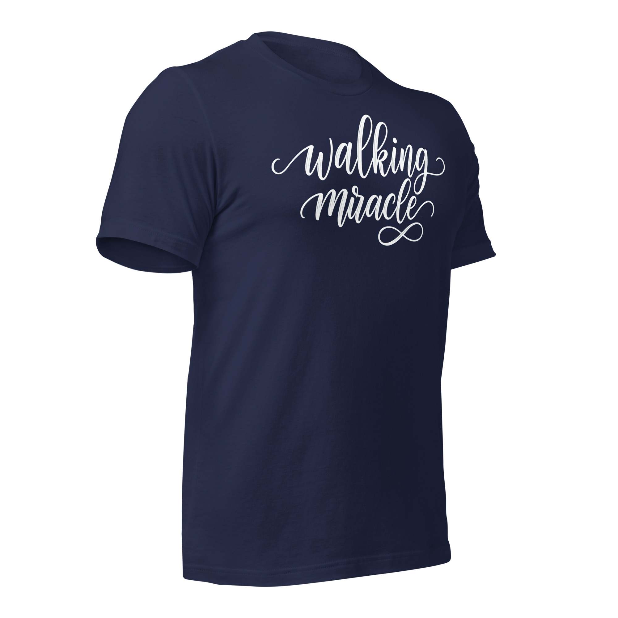 "Walking Miracle" T-shirt (white text) - Image 7