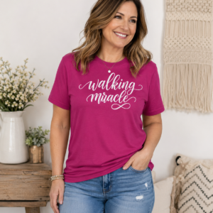 "Walking Miracle" T-shirt (white text)